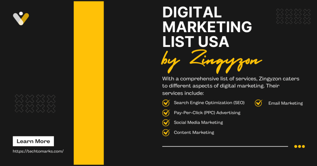 Digital Marketing List USA by Zingyzon